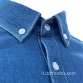 Shirt in denim casual maniche lunghe da uomo personalizzato